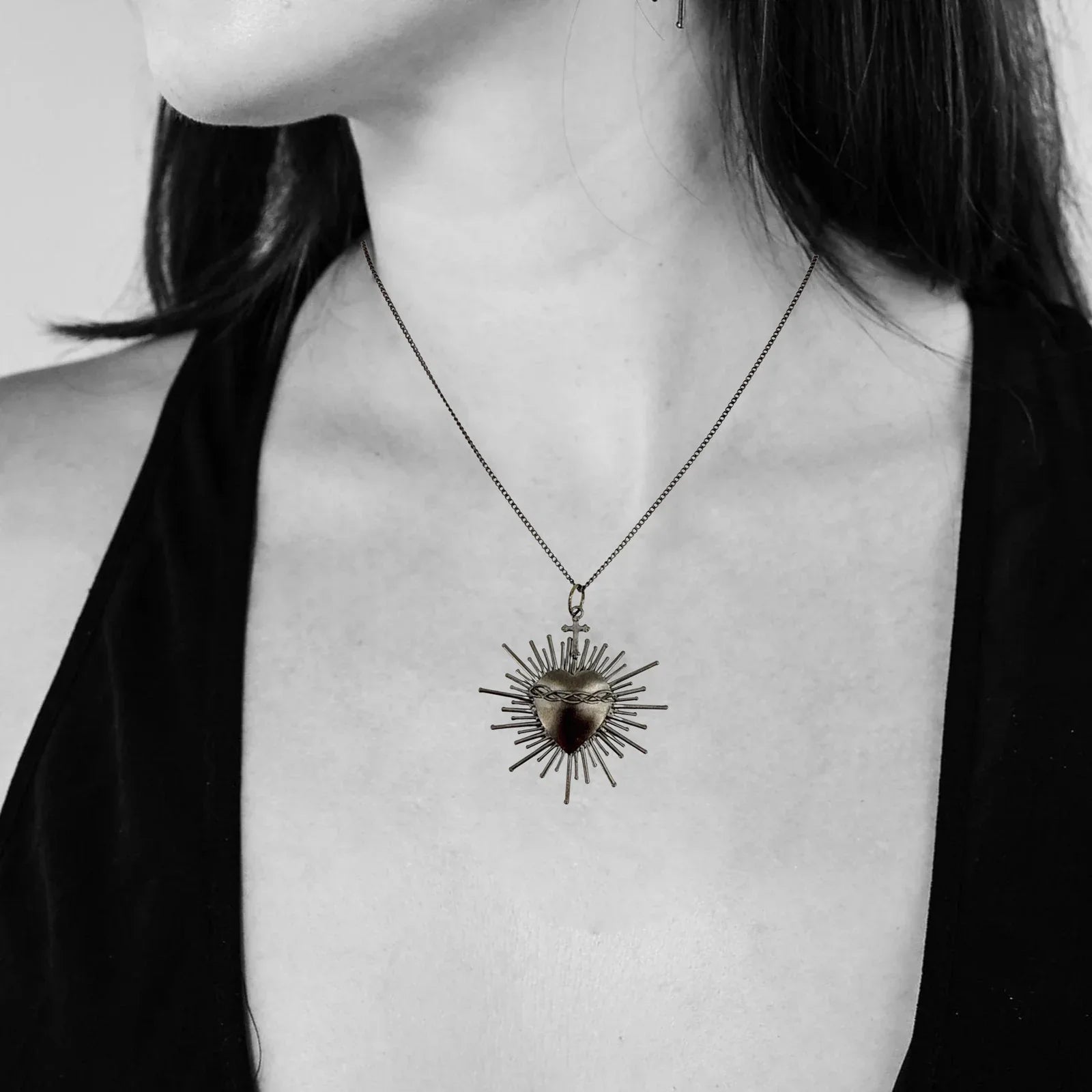 VIRGINS SAINTS & ANGELS VSA Sacred Flame Charm in Gunmetal - flyKAMP