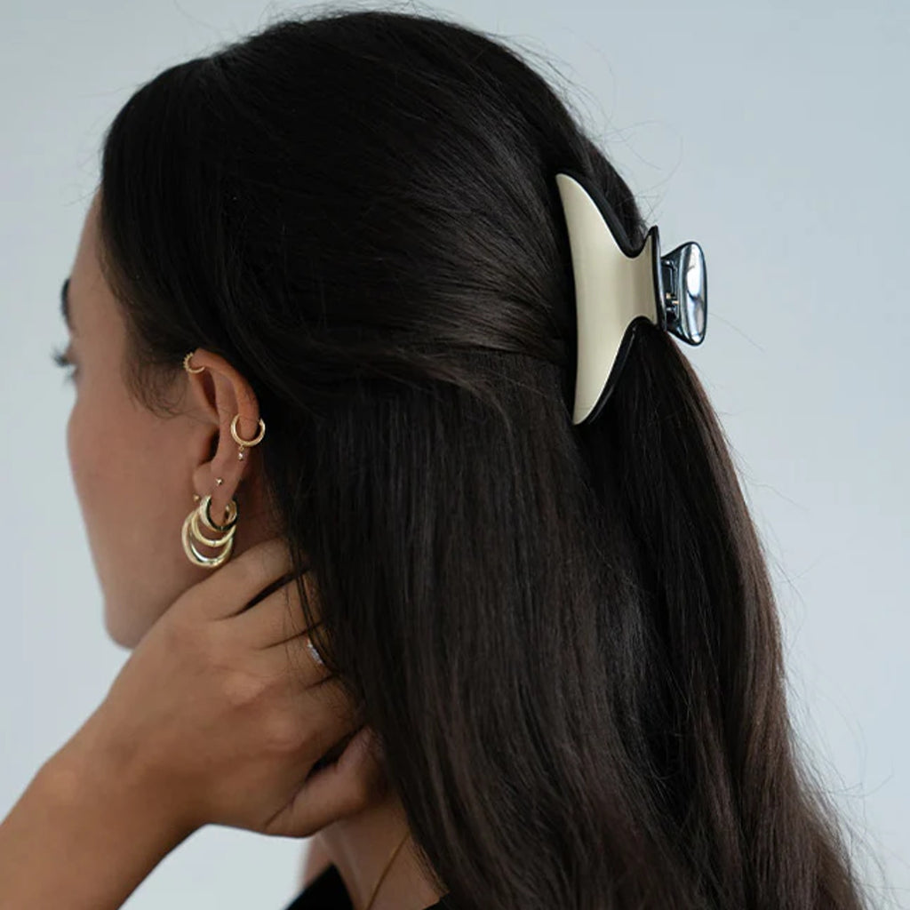 FRANCE LUXE Maybell Claw Clip in Black & Ivory France Luxe