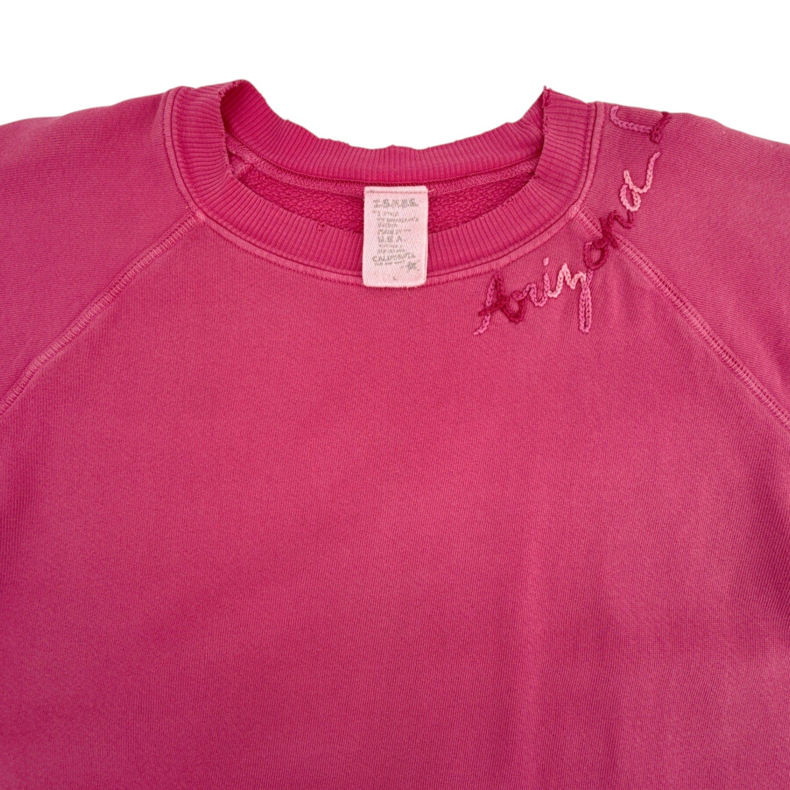 I STOLE MY BOYFRIENDS SWEATSHIRT with Hand Embroidery "Arizona Love" Hot Pink S Madeworn