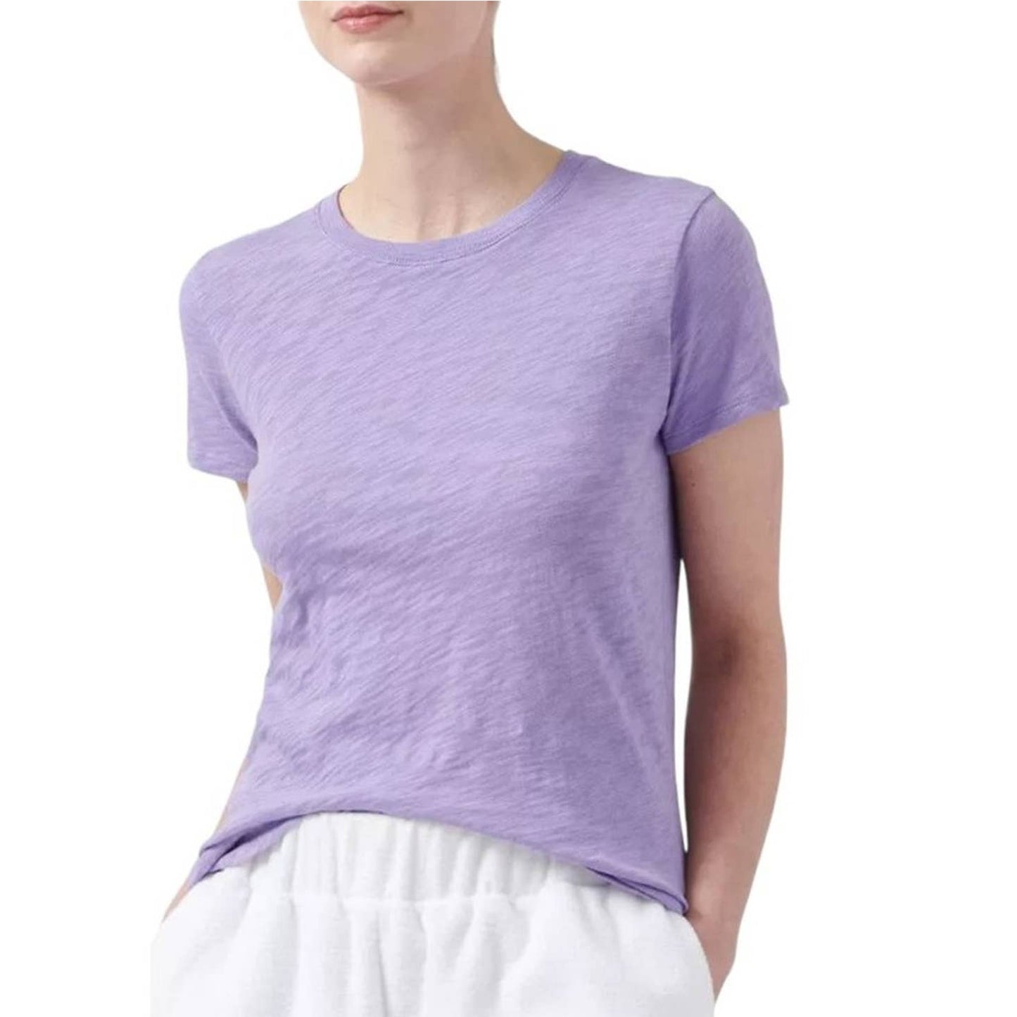 ATM Anthony Thomas Melillo Slub Jersey Schoolboy Crew Neck Tee in Iris XS