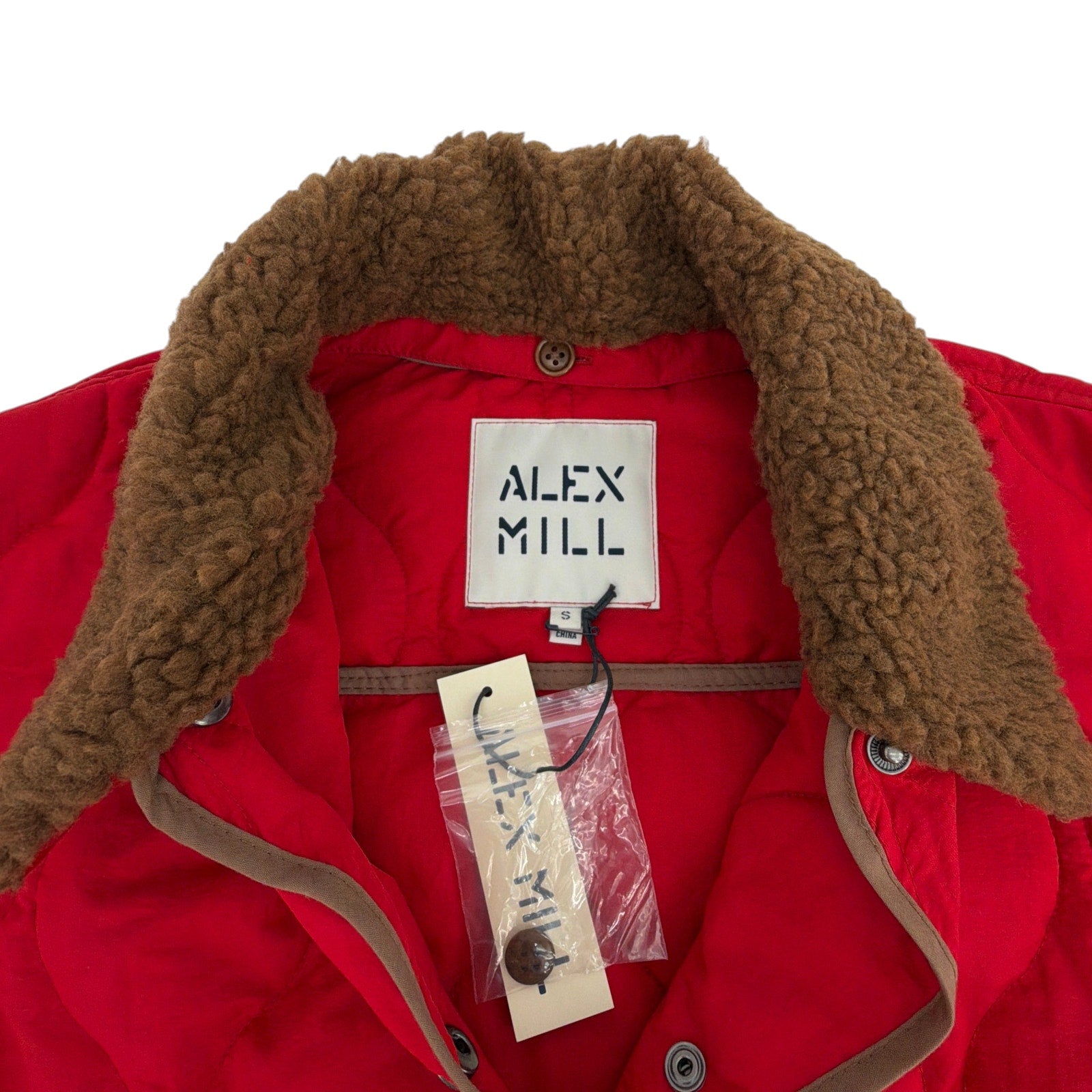 ALEX MILL Wembley Quilted Jacket In Red S Alex Mill
