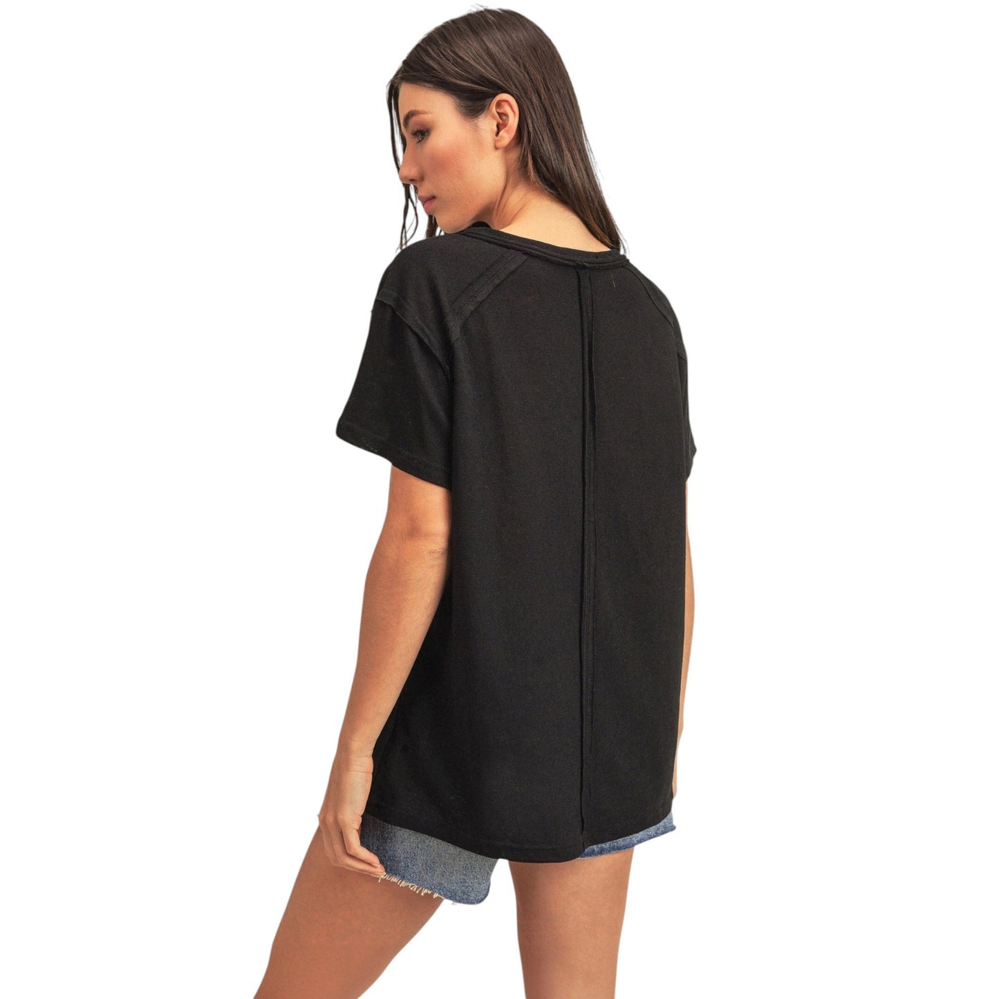 AEMI + CO Junie Tee Black Size S