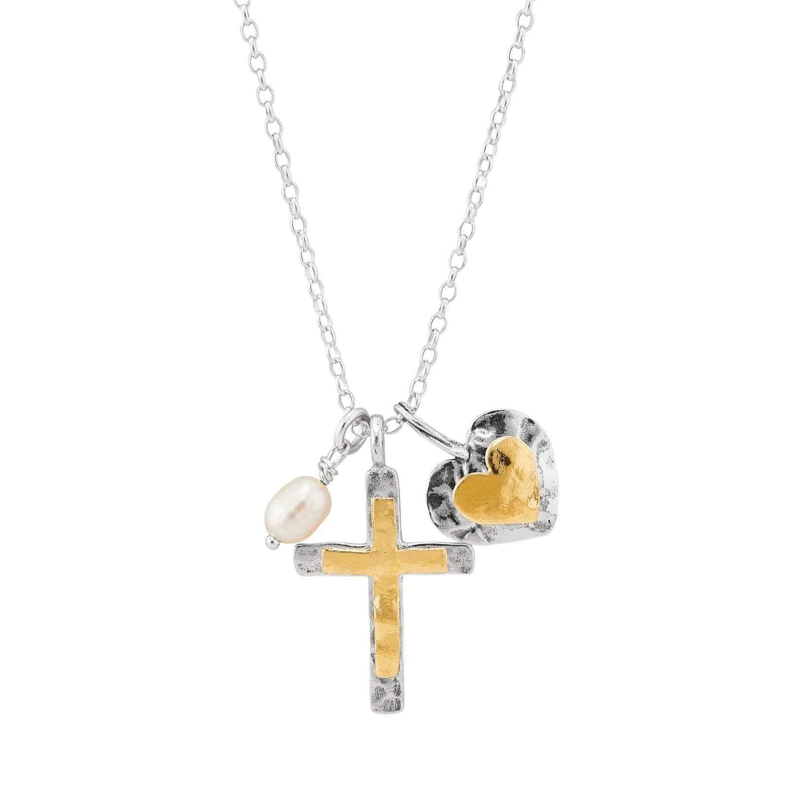 SILPADA Powerful Duo Necklace Gold Plate & Silver Pearl Necklace - flyKAMP