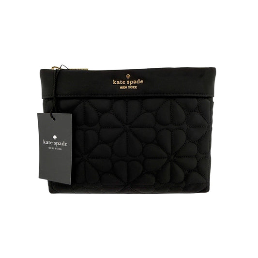 KATE SPADE New York Spade Flower Quilted Cosmetic Pouch in Black