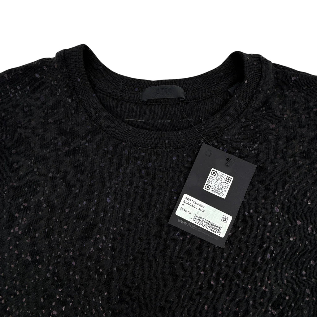 ATM Anthony Thomas Melillo Slub Jersey Schoolboy Tee with Metallic Foil Black S - flyKAMP