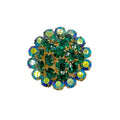 BROOCH Vintage Green Rhinestone Dome - flyKAMP