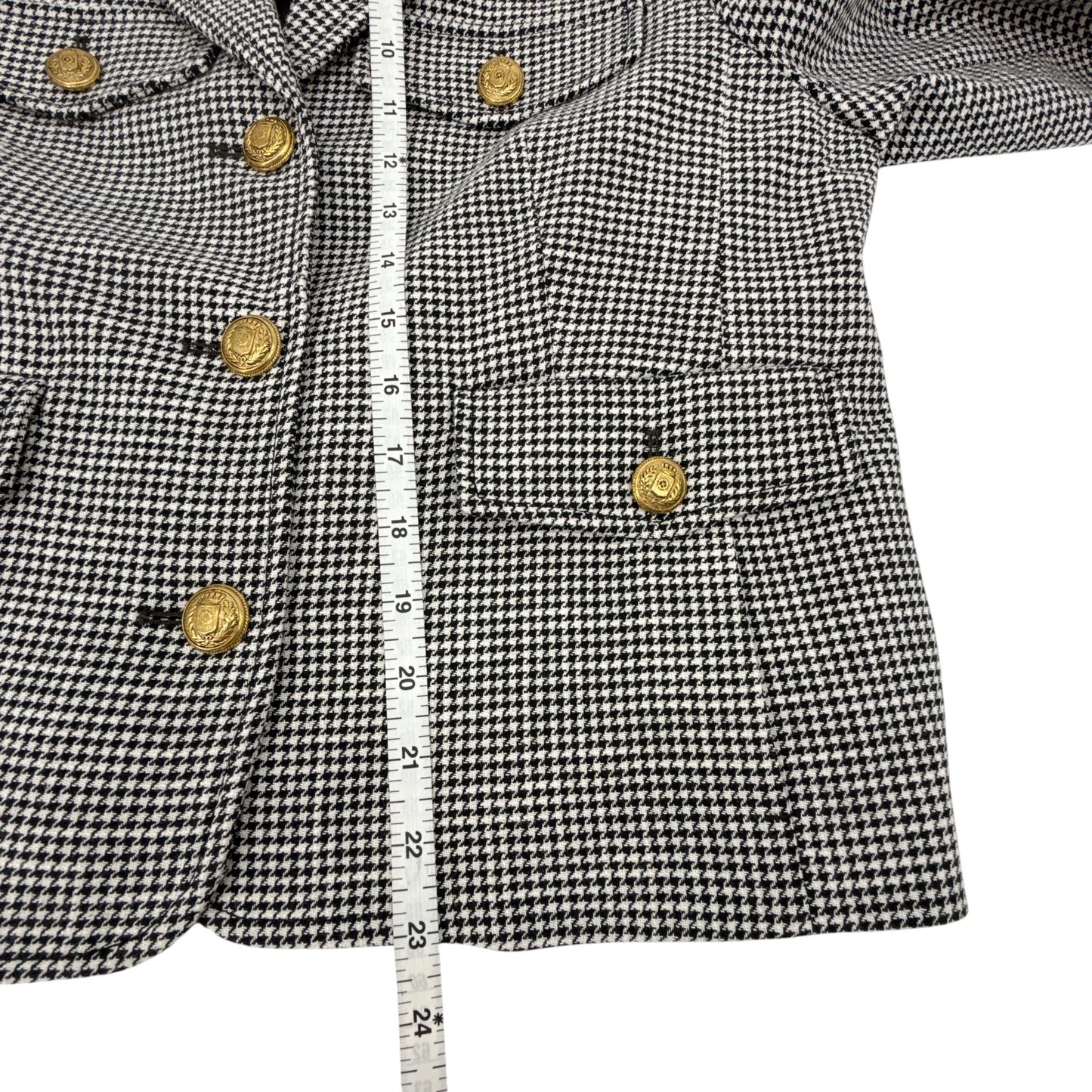 ME+EM Bracelet Sleeve Houndstooth Crop Jacket 8|M