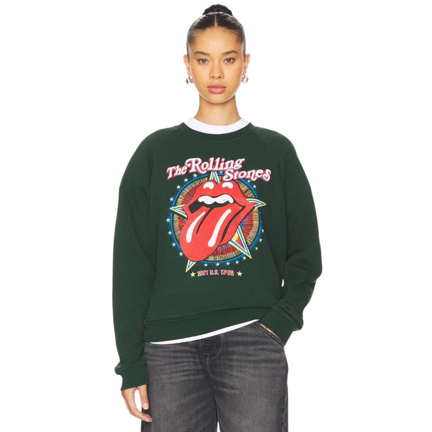DAYDREAMER Rolling Stones 1981 US Tour Vintage Sweatshirt in Vintage Green XS