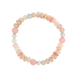 SILPADA Pink Coast Silver Mixed Stones Beaded Bracelet