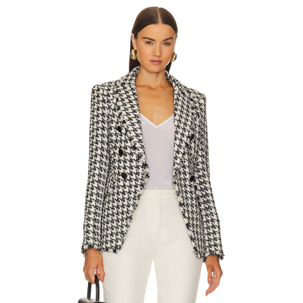 VERONICA BEARD Miller Dickey Jacket in Black & Off-White Houndstooth 2 Veronica Beard