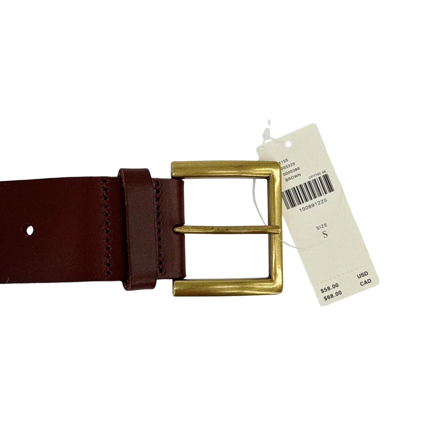 ANTHROPOLOGIE Adjustable Square Buckle Belt in Brown S