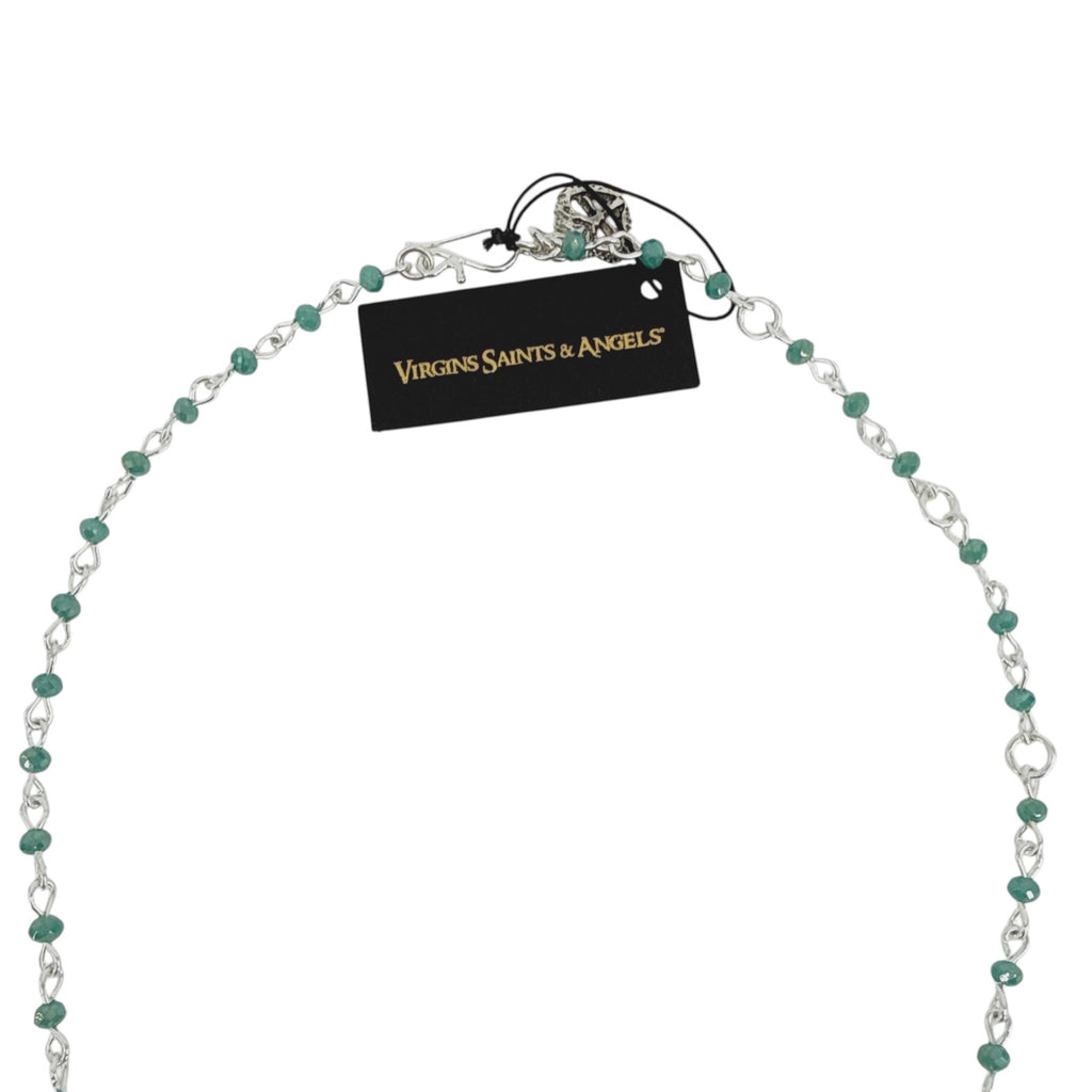 VIRGINS SAINTS & ANGELS VSA Retablo Guadalupe Rosary Necklace Silver & Turquoise Virgins Saints & Angels