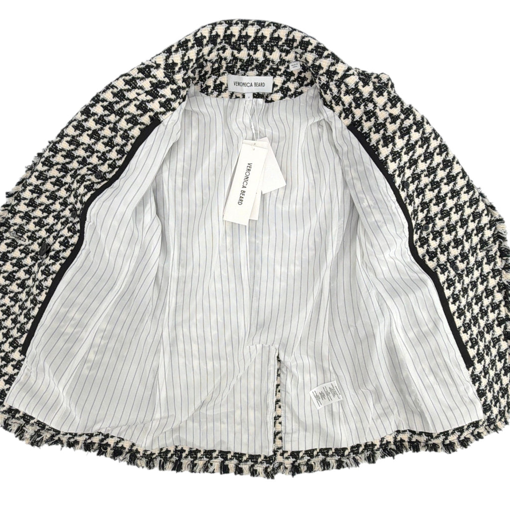 VERONICA BEARD Miller Dickey Jacket in Black & Off-White Houndstooth 2 Veronica Beard