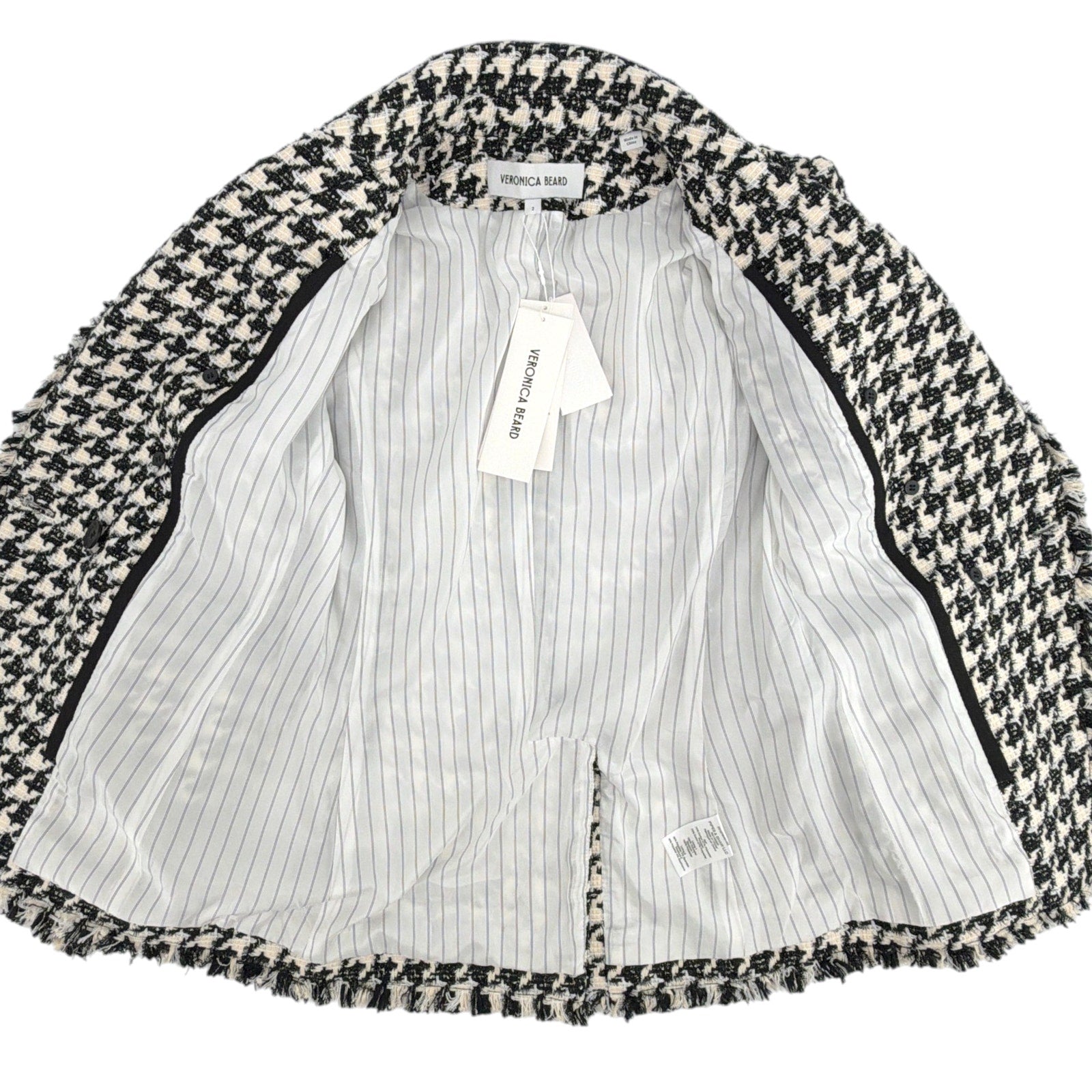 VERONICA BEARD Miller Dickey Jacket in Black & Off-White Houndstooth 2 Veronica Beard