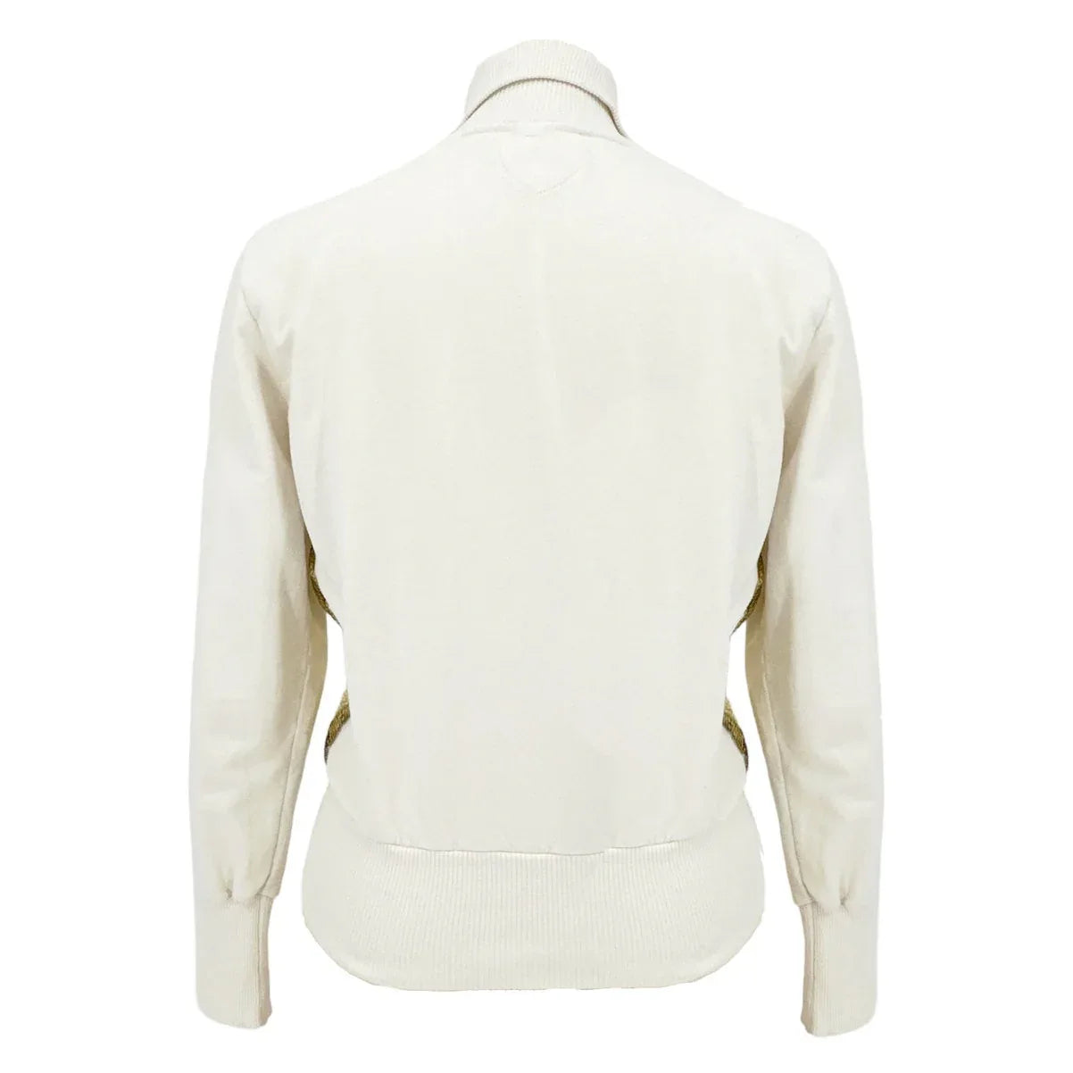 PRIMP Sequin Zip Sweatshirt in Cream & Gold S - flyKAMP
