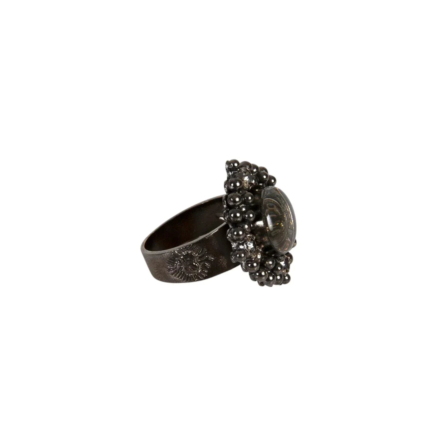 VIRGINS SAINTS & ANGELS VSA Petite Cloister Zia Ring in Gunmetal - flyKAMP