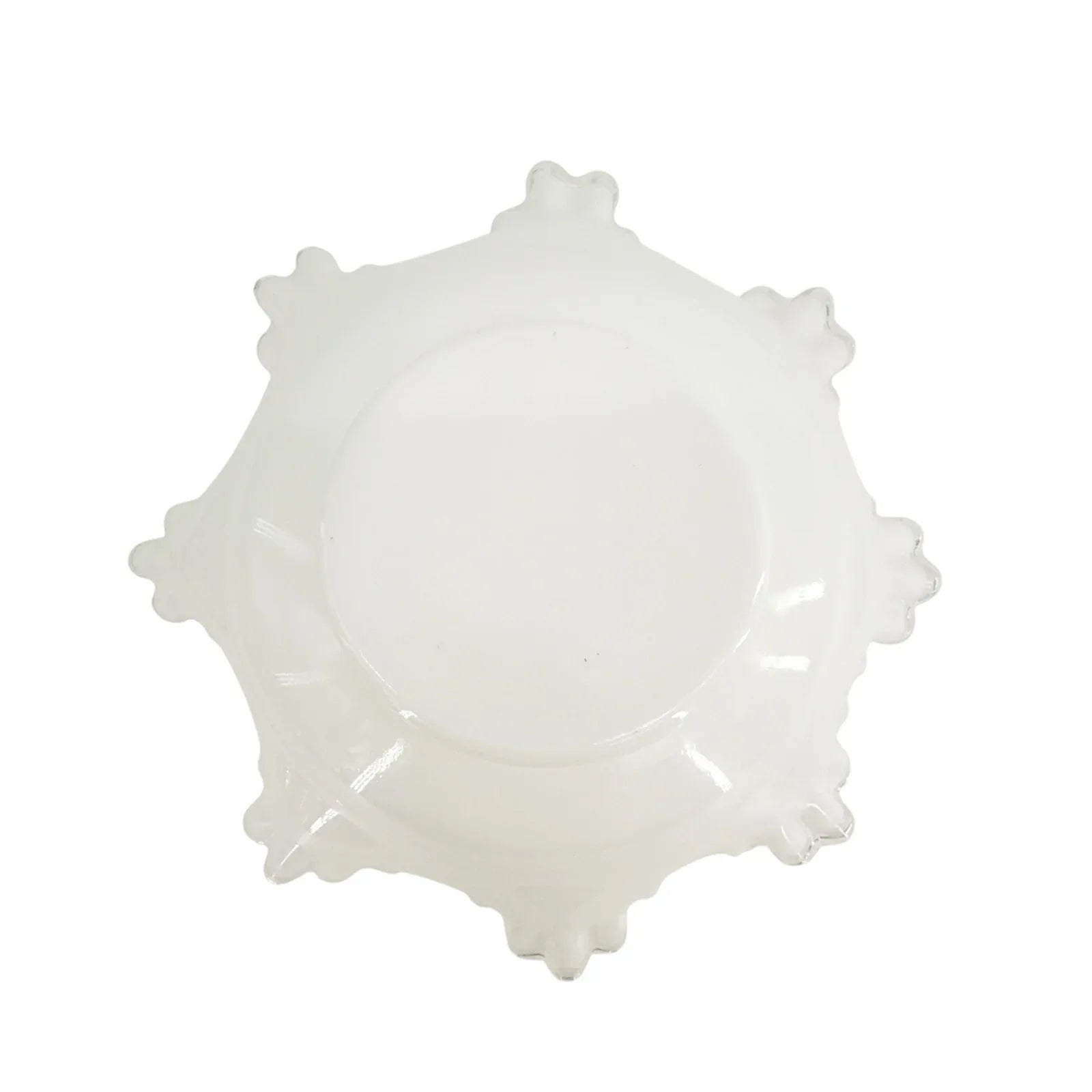 FENTON ART GLASS Vintage Silver Crest Bowl with Ruffle Top - flyKAMP