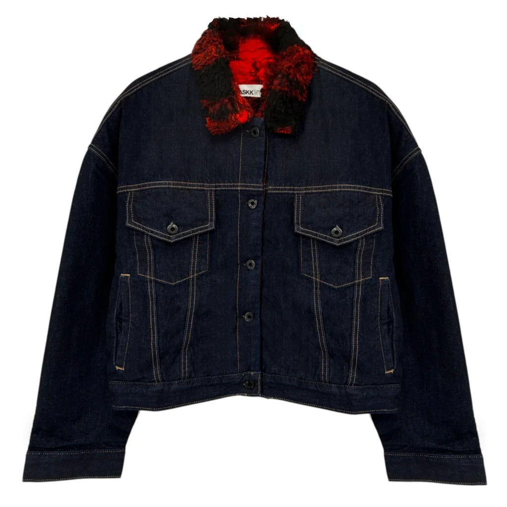 ASKK NY Nova Lined Jacket in Indigo Plaid 0|XS - flyKAMP