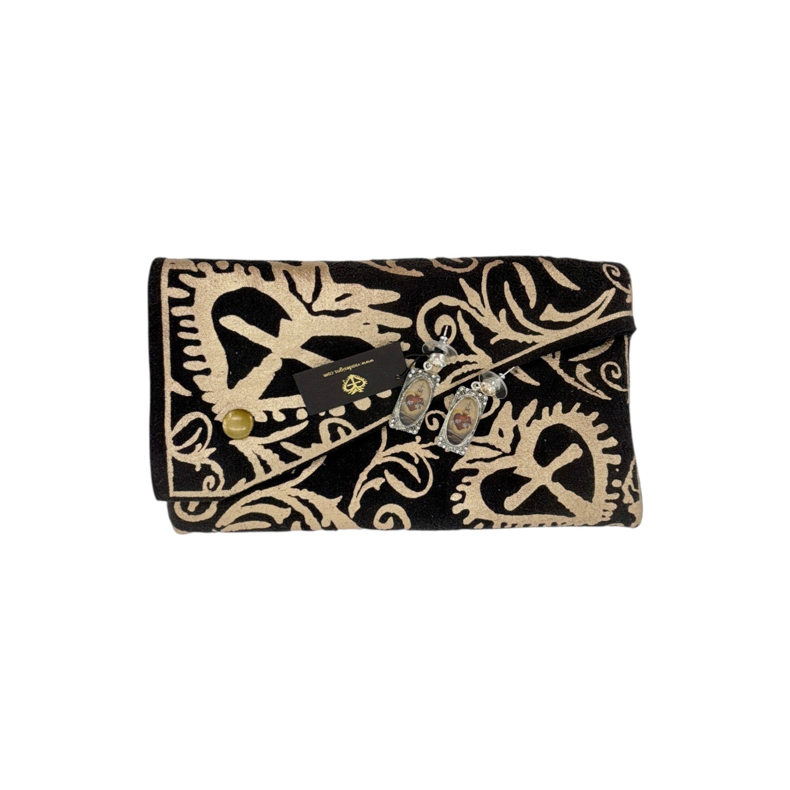VIRGINS SAINTS & ANGELS VSA Retablo Rectangular Framed Earrings in Silver Virgins Saints & Angels
