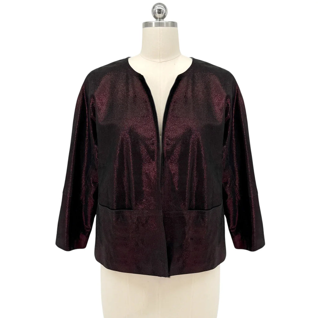 LAFAYETTE 148 New York 3/4 Sleeve Ritchie Leather Jacket in Beet 8|M - flyKAMP