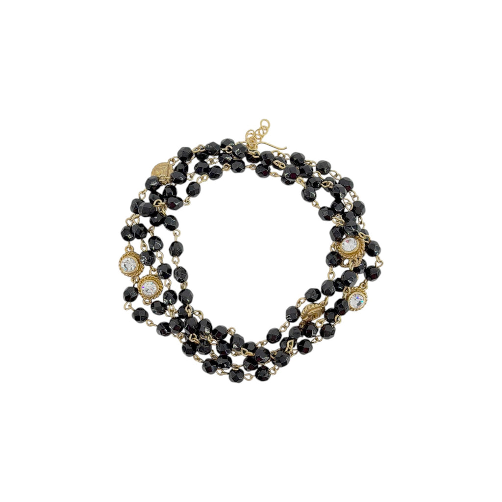 VIRGINS SAINTS & ANGELS VSA Wrap 6mm Crystal Jet Black & Gold Virgins Saints & Angels