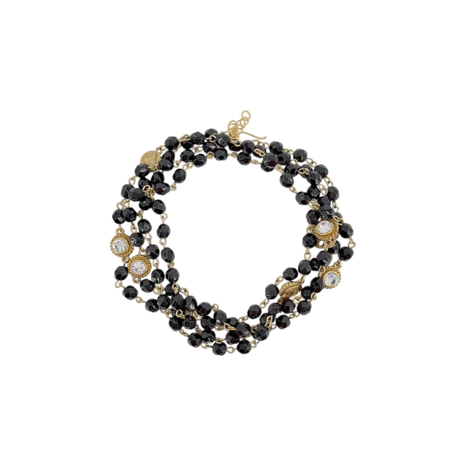 VIRGINS SAINTS & ANGELS VSA Wrap 6mm Crystal Jet Black & Gold Virgins Saints & Angels