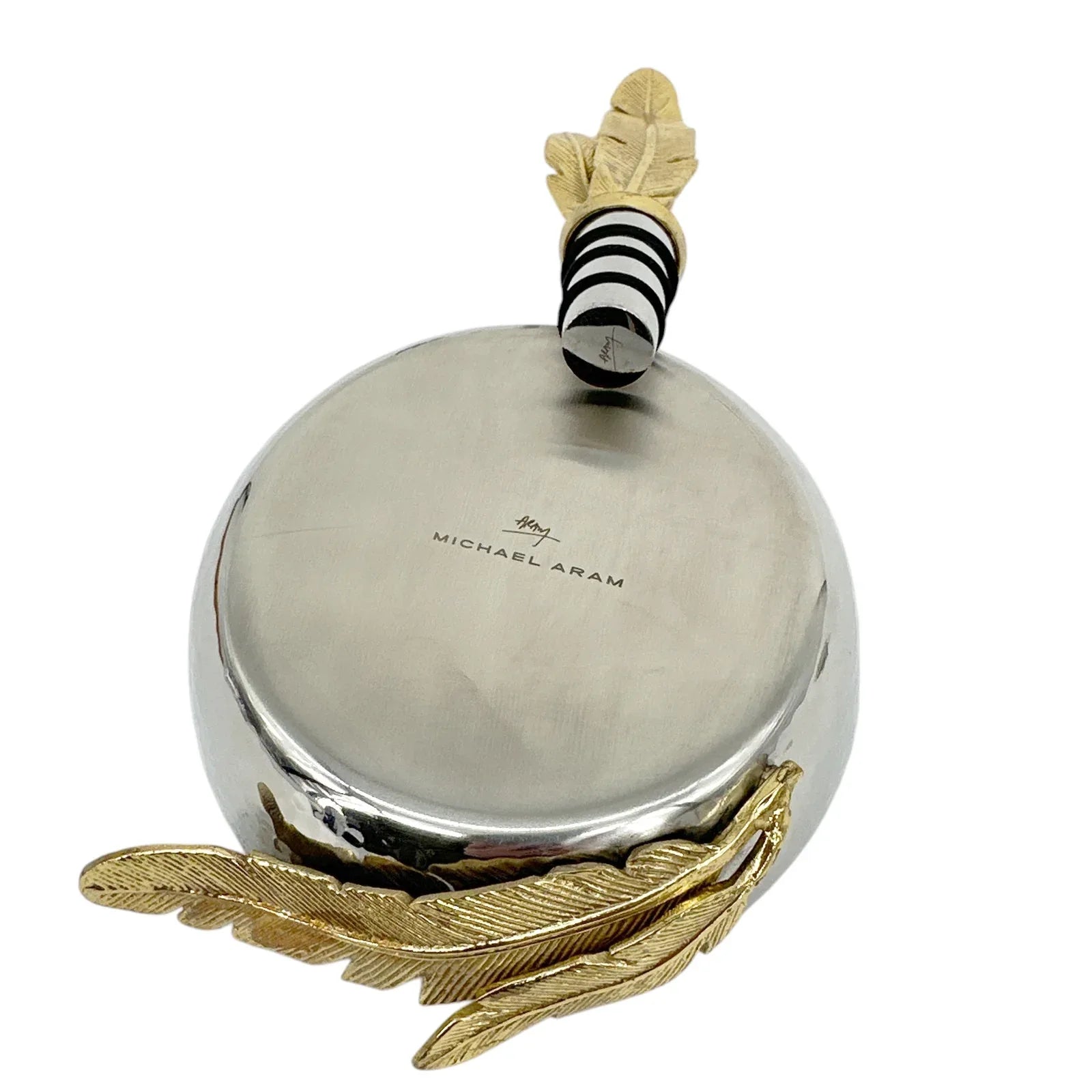 MICHAEL ARAM Gold Feather Coaster & Wine Stopper Set - flyKAMP