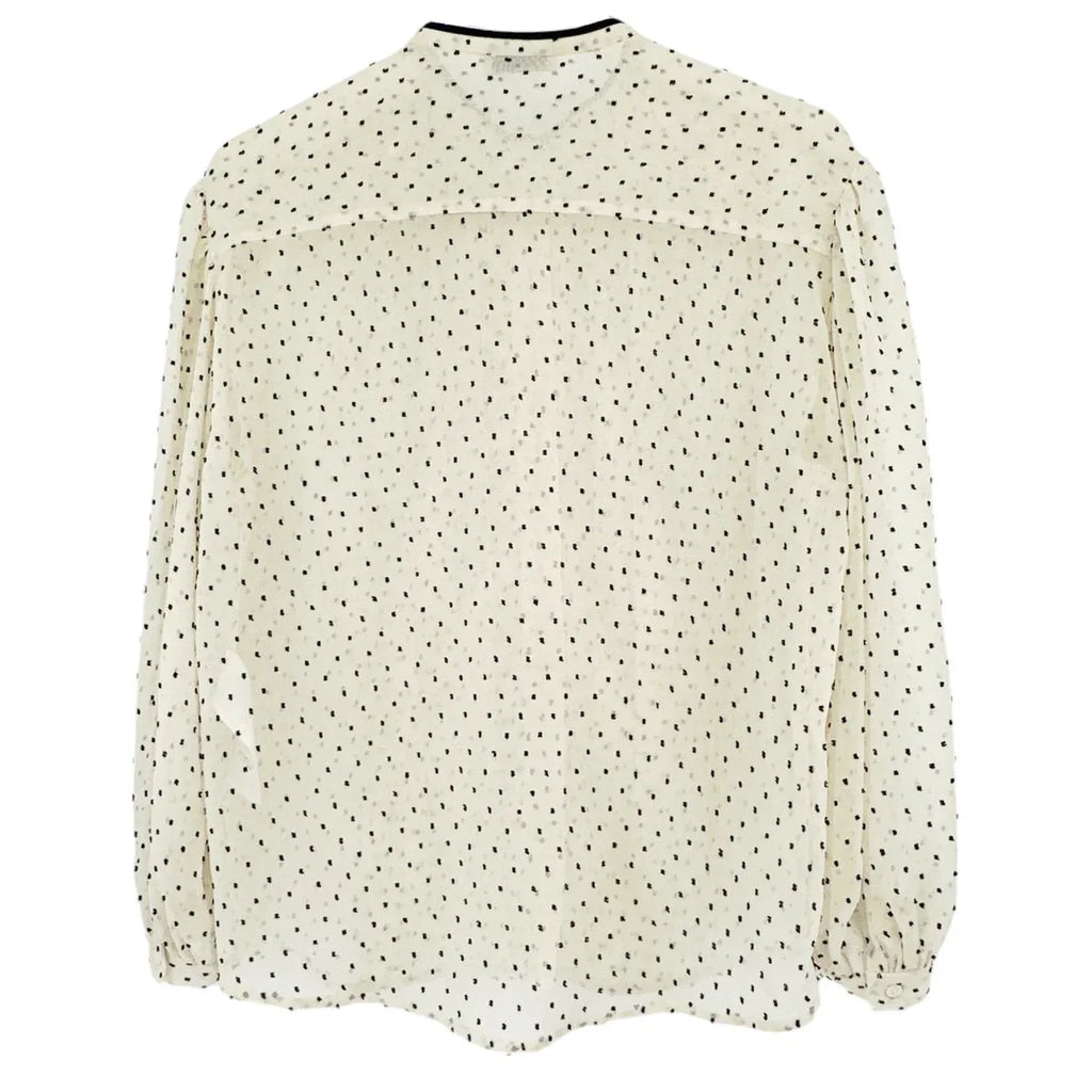 SANDRO Noelle Jabot Detail Swiss Dot Blouse 2|M - flyKAMP