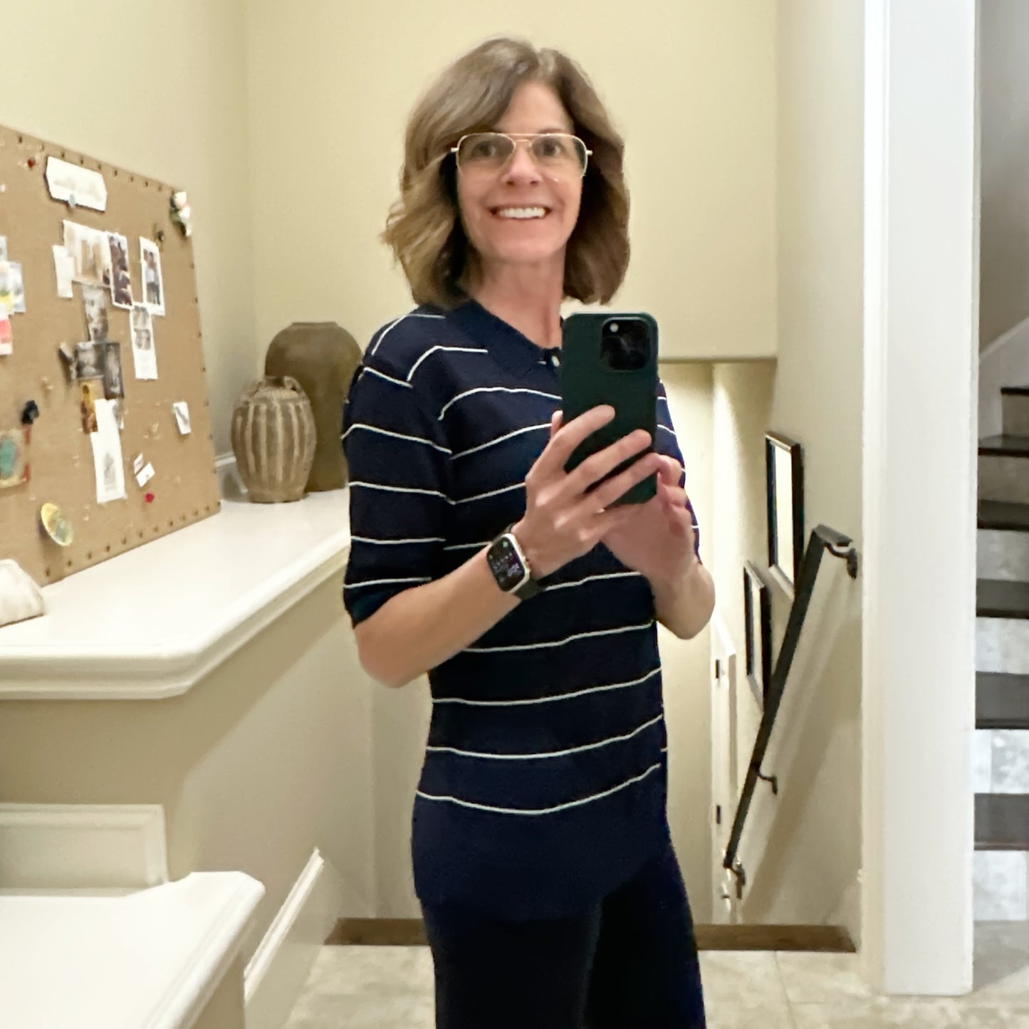 KULE Knit Polo Sweater in Navy L