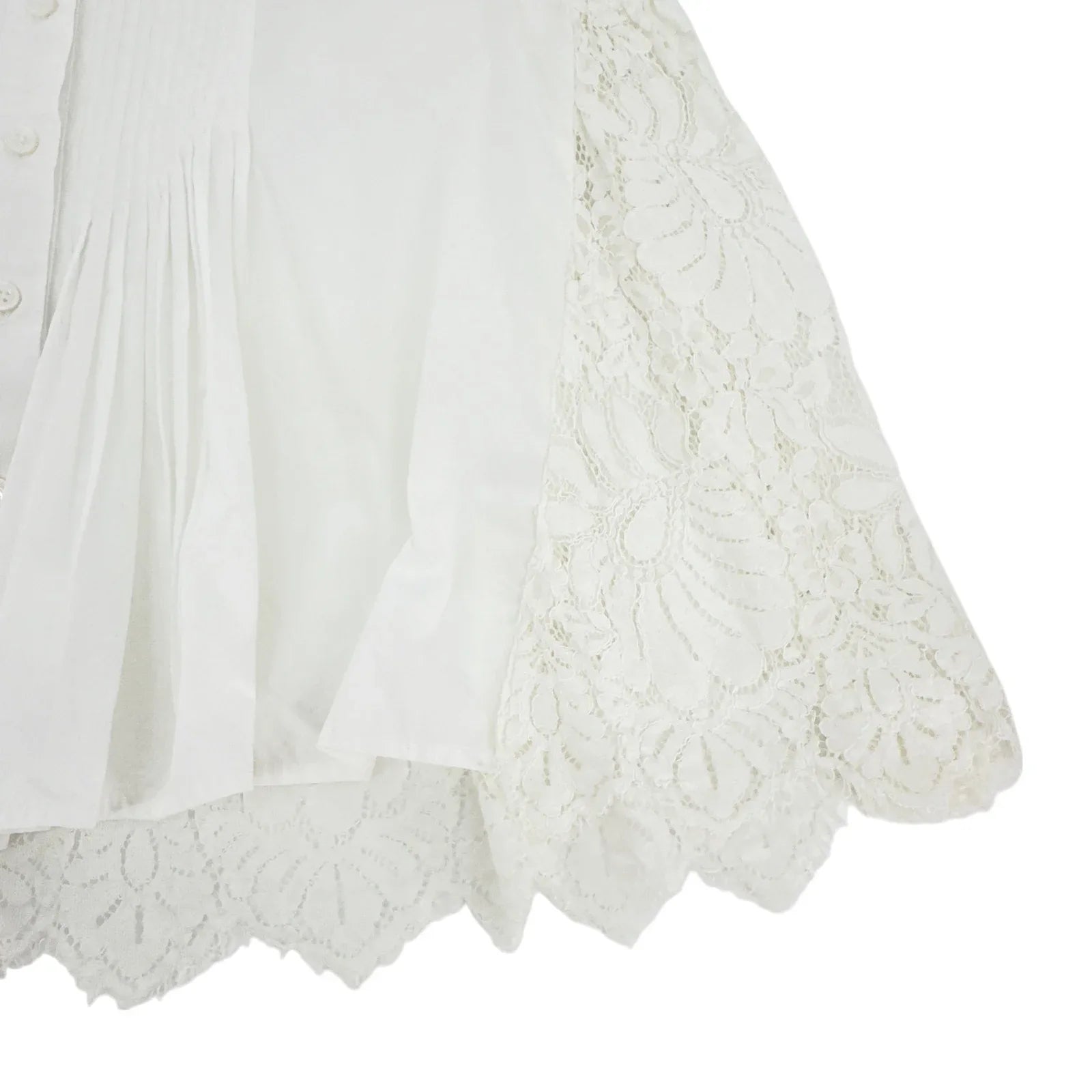 SEA New York Lace Back Button Down Blouse in Milky White 8|M - flyKAMP