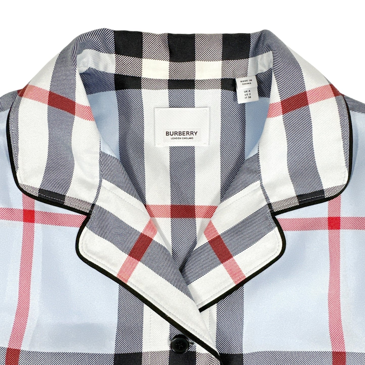 BURBERRY Tierney Bowling Shirt Pale Blue XS