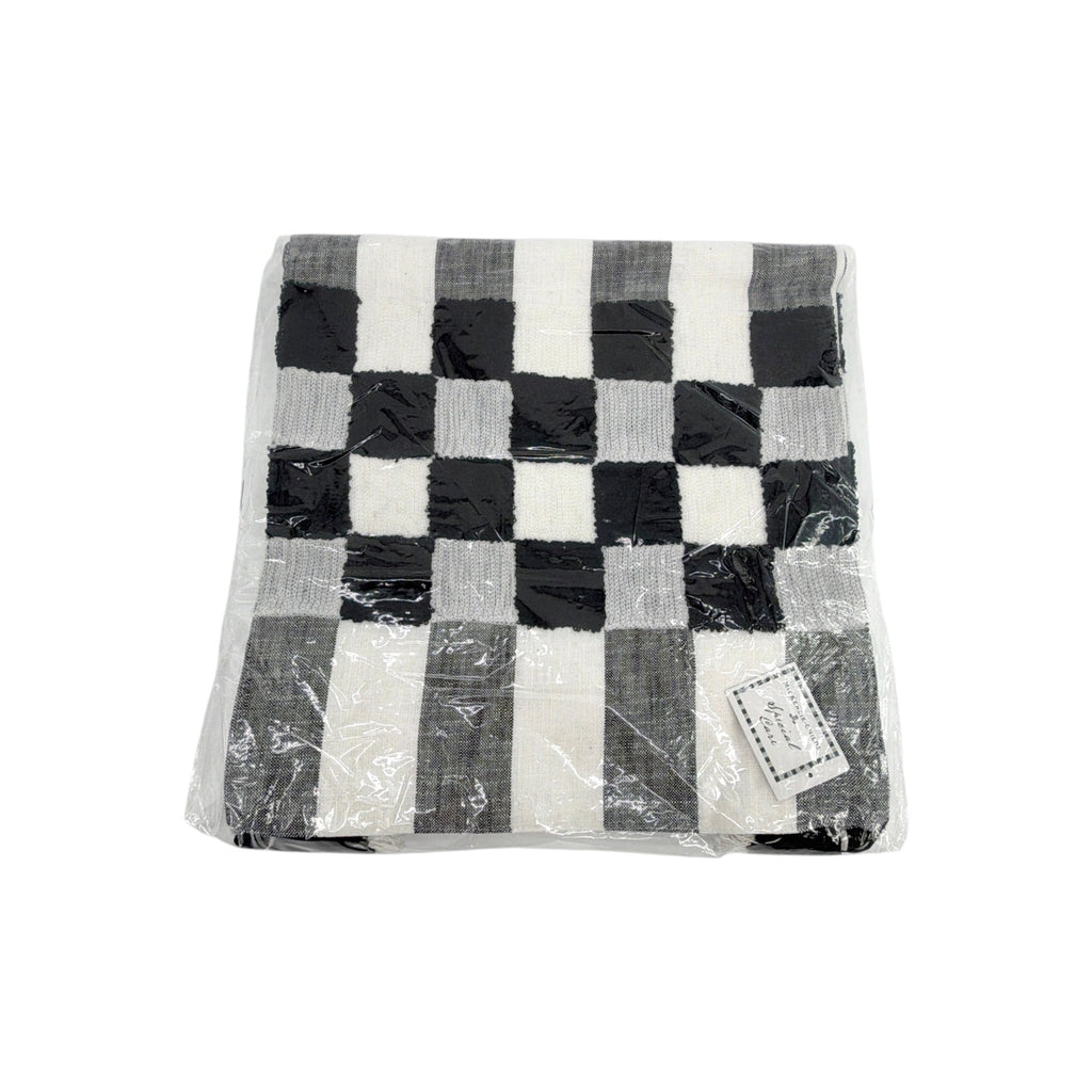 MACKENZIE-CHILDS Black Checks and Stripes Table Runner Mackenzie-Childs