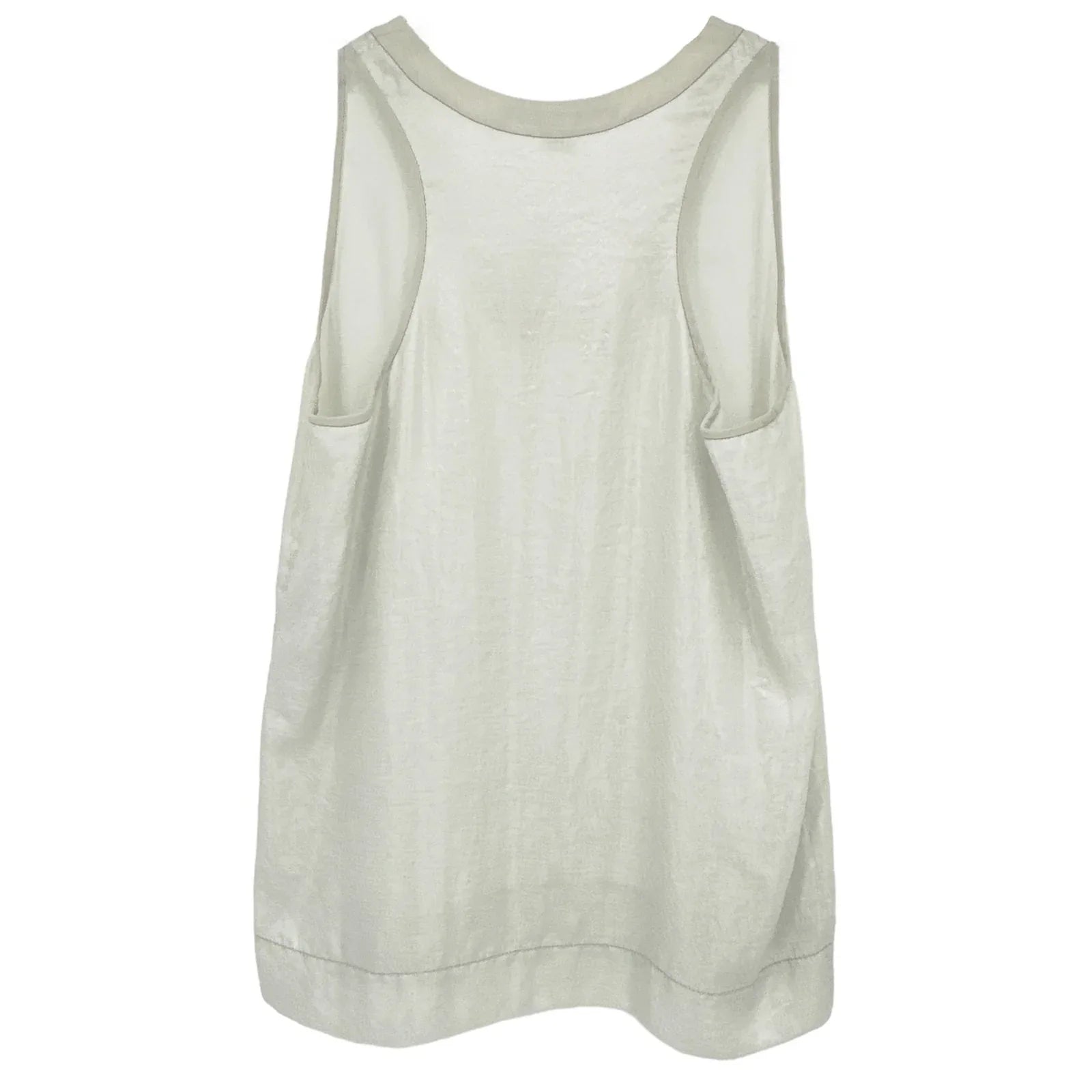 DIANE von FURSTENBERG DVF Emilia Crushed Metallic Tank in Silver S - flyKAMP
