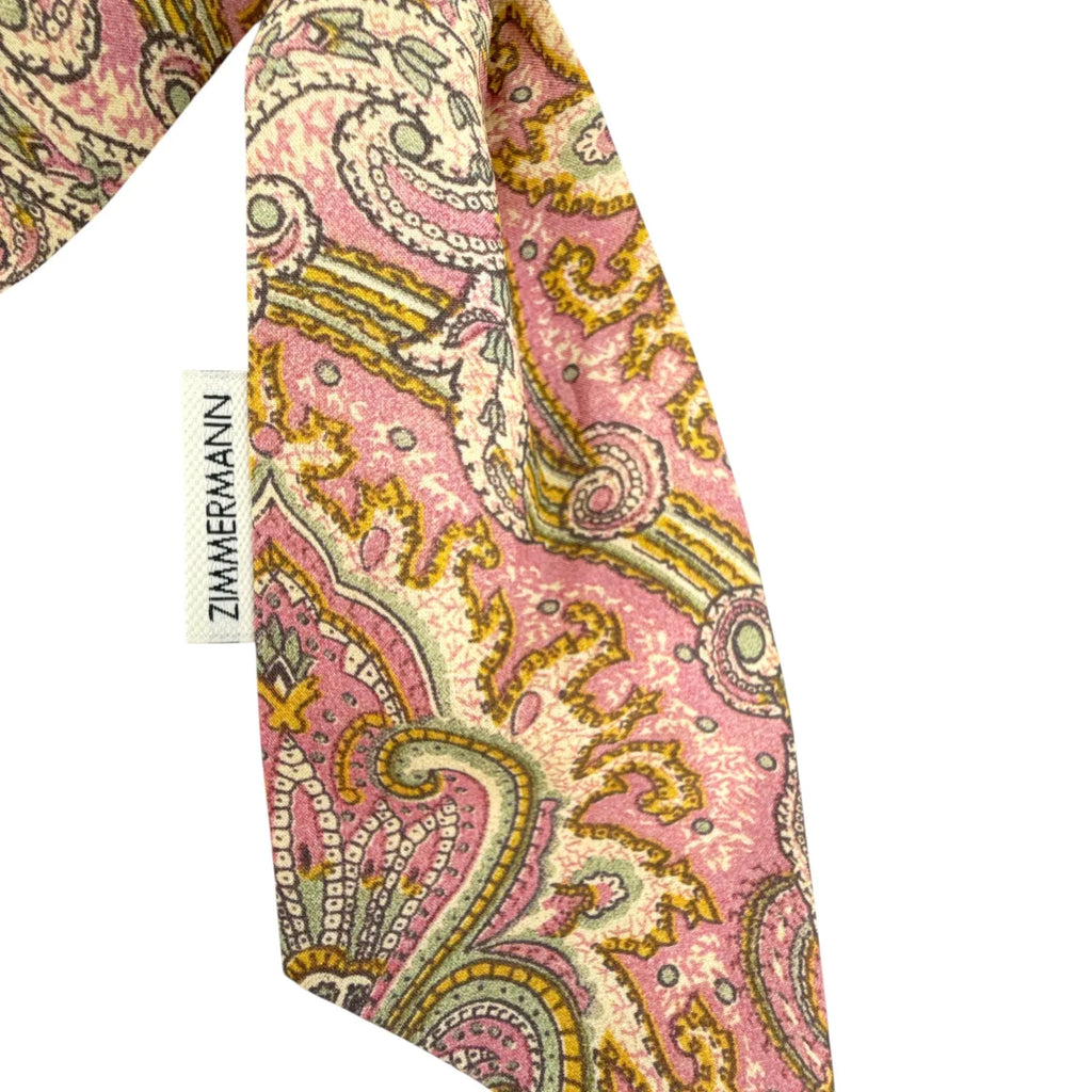 ZIMMERMANN Printed Silk Key Bag Charm in Pink - flyKAMP