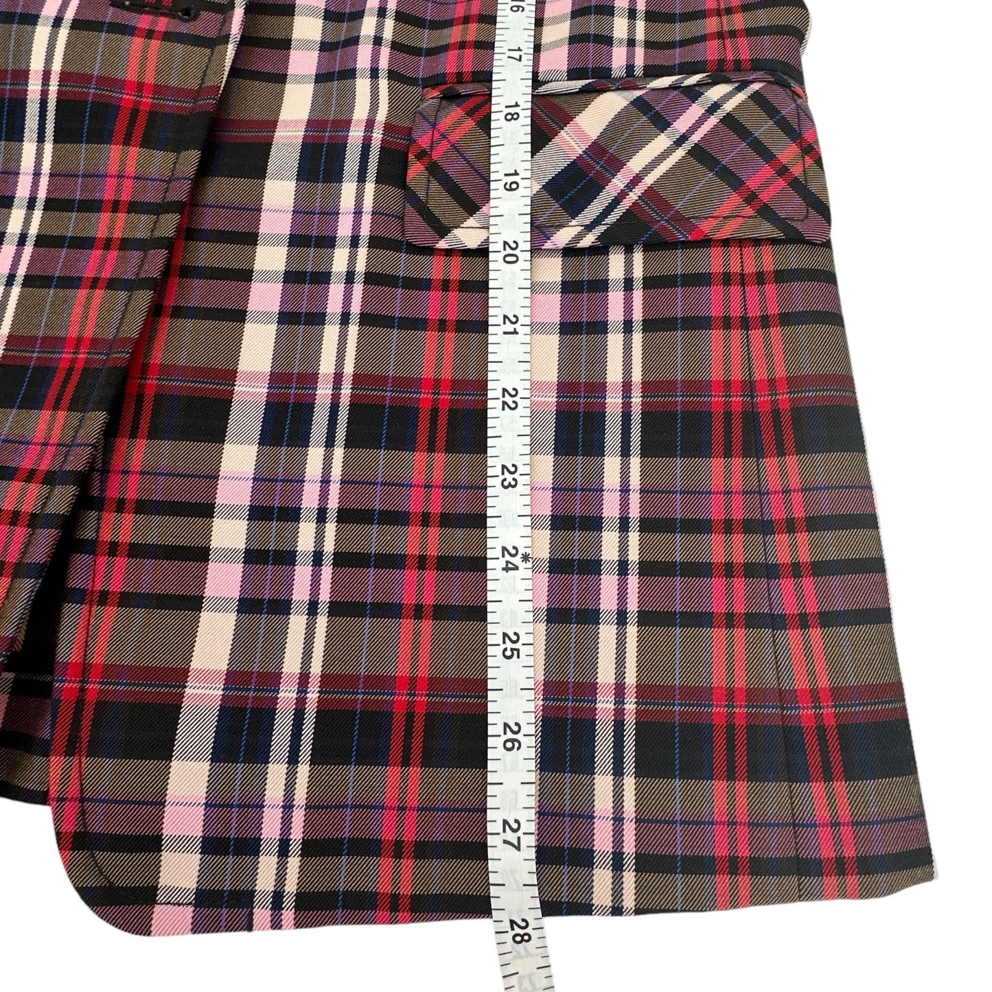 SANDRO Salima Single Button Plaid Blazer S