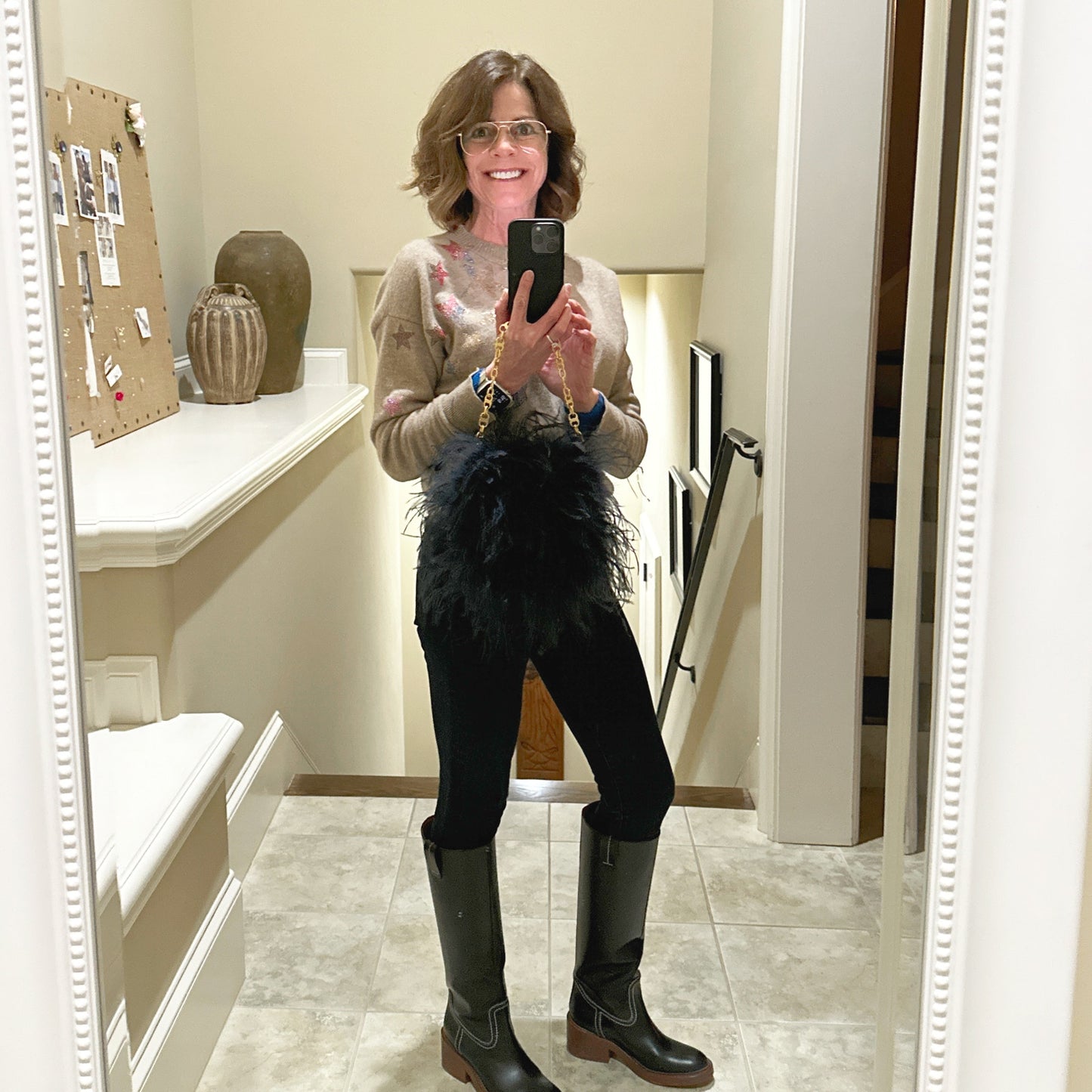 TORY BURCH Ostrich Feather Bag