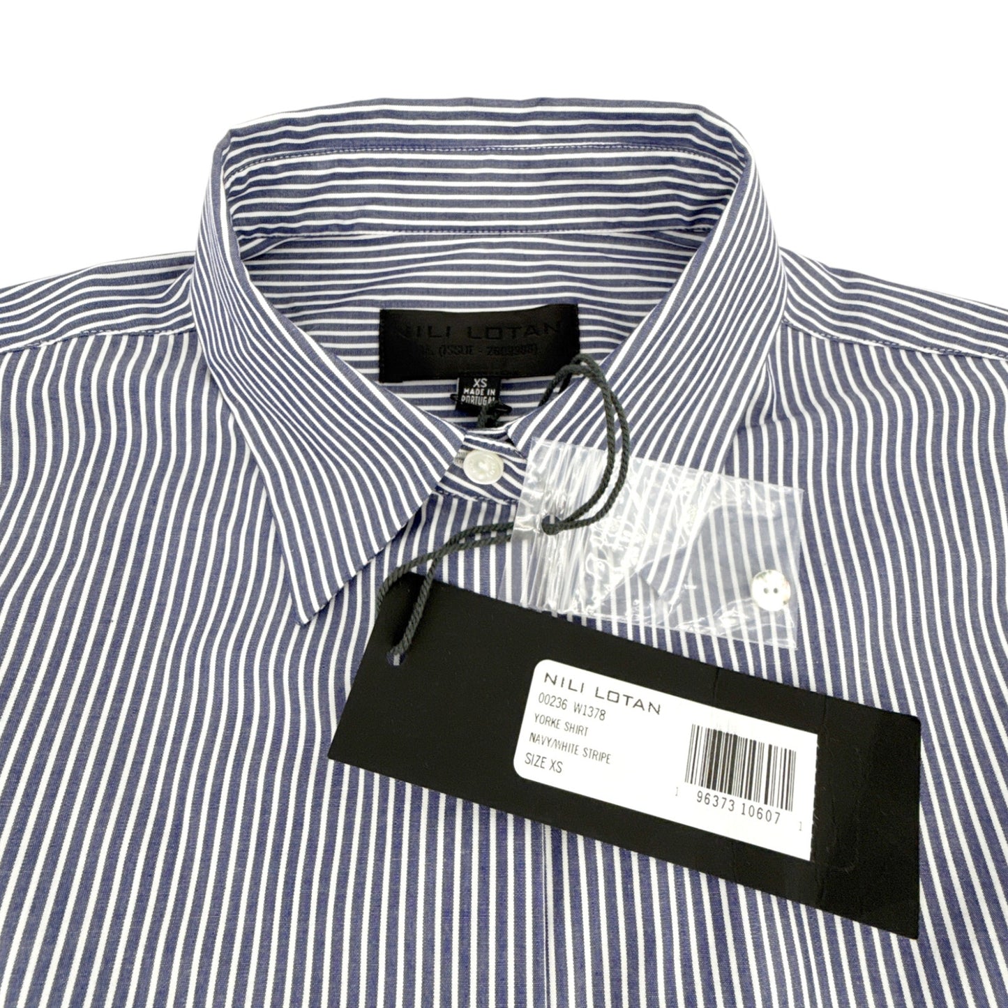 NILI LOTAN Yorke Shirt in Navy & White Stripe XS