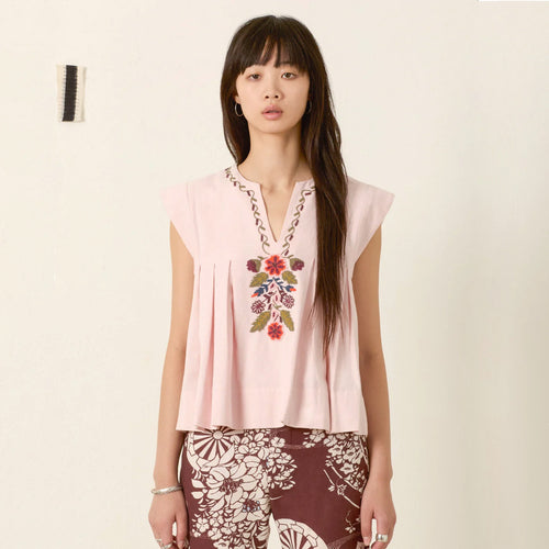ALIX of BOHEMIA Nadine Heirloom Flora Top in Light Pink S Alix of Bohemia