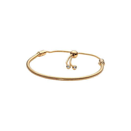 PANDORA Moments Snake Chain Slider Bracelet in Gold