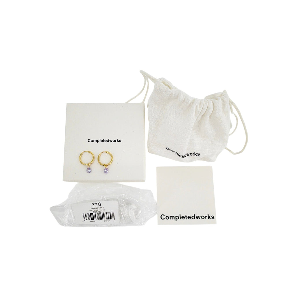 COMPLETEDWORKS Cubic Zirconia & Gold Vermeil Hoop Earrings COMPLETEDWORKS
