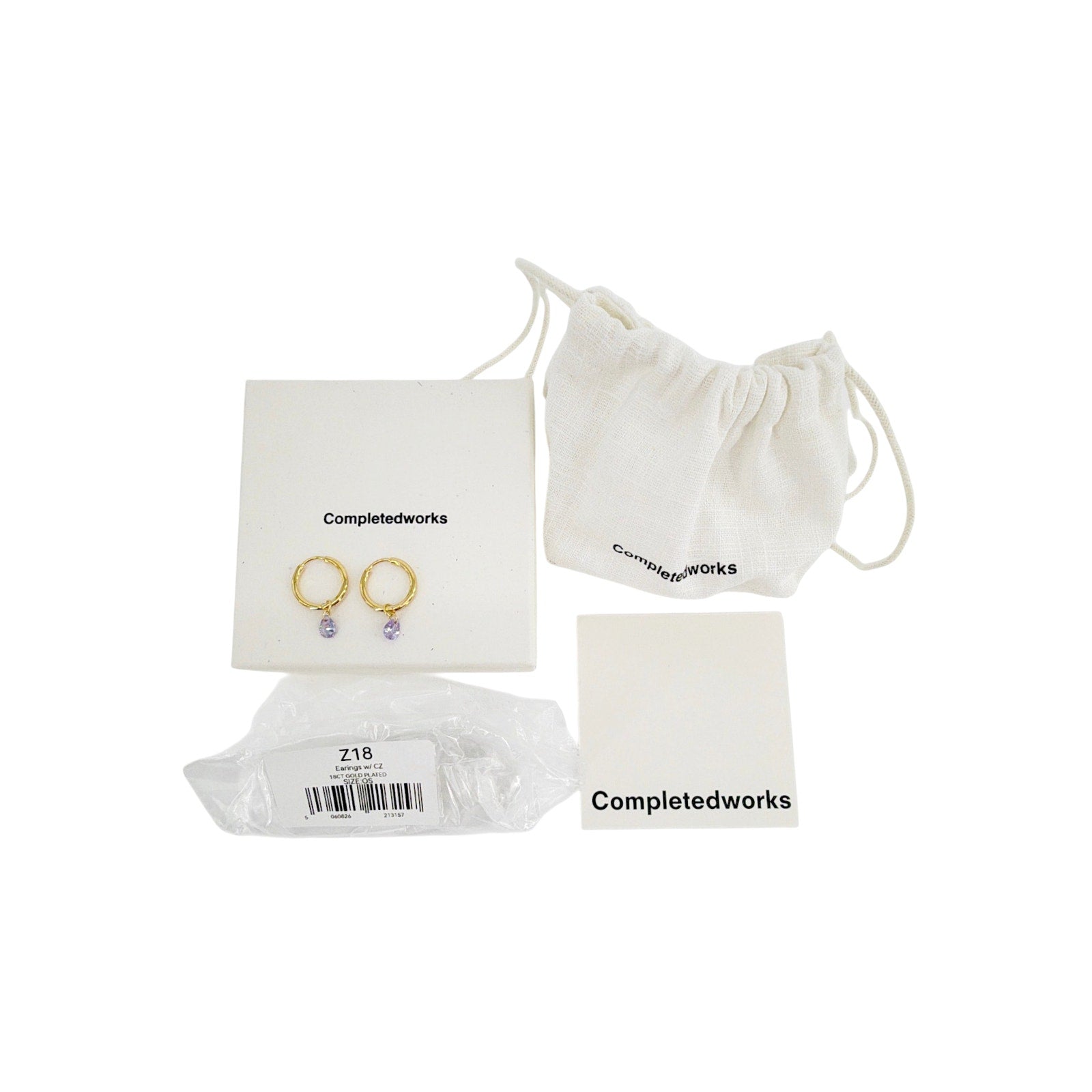 COMPLETEDWORKS Cubic Zirconia & Gold Vermeil Hoop Earrings COMPLETEDWORKS