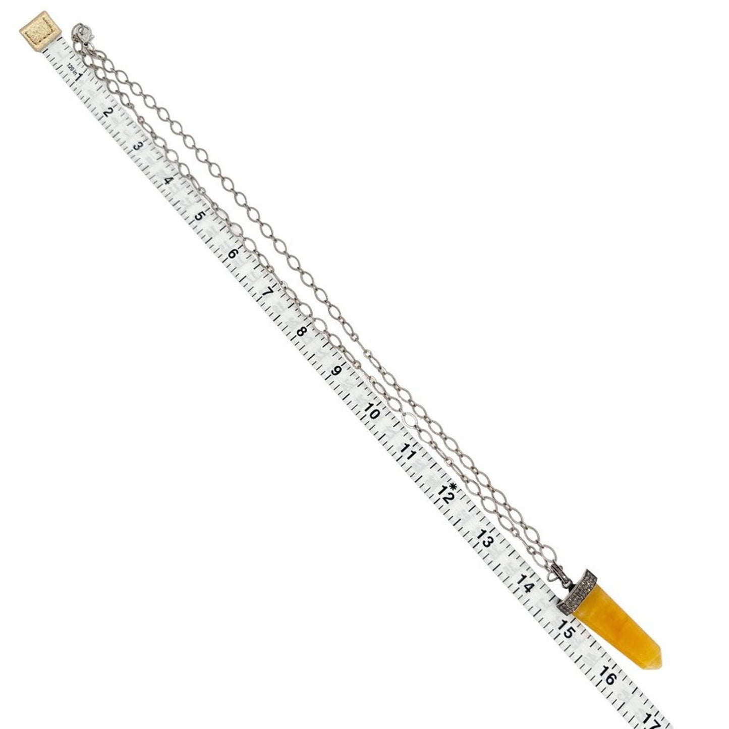 JULIE ZANCANELLI Diamond Pave Yellow Arrow Pendant