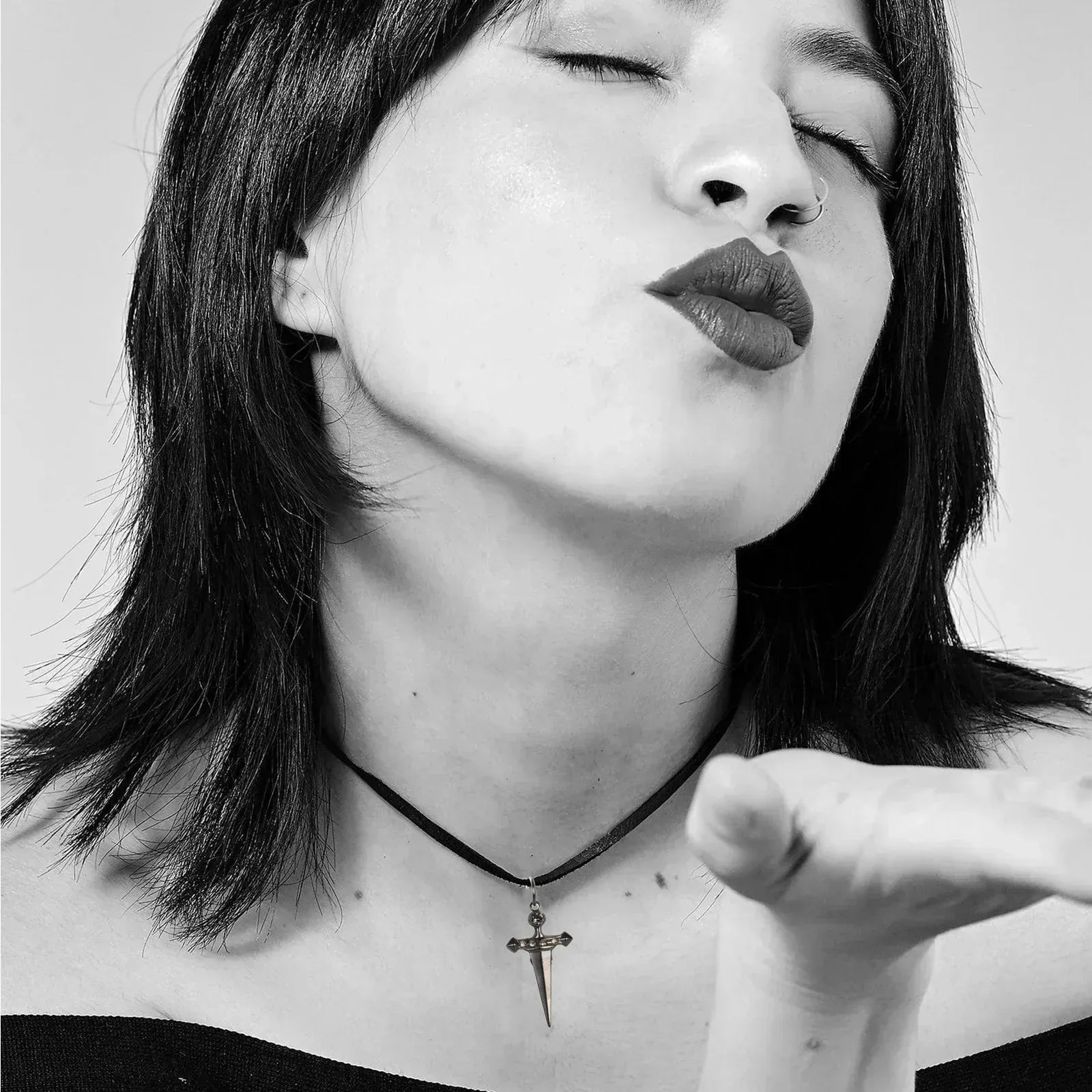 VIRGINS SAINTS & ANGELS VSA Dagger Cross Charm in Gunmetal - flyKAMP
