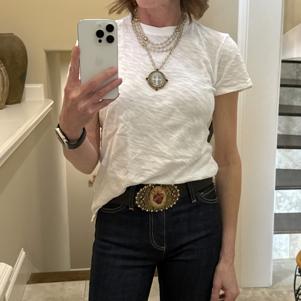 VIRGINS SAINTS & ANGELS VSA Goddess Image Buckle Sacred Heart Virgins Saints & Angels