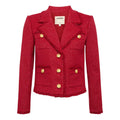 L'AGENCE Sylvia Collared Jacket in Garnet Red & Copper 4 - flyKAMP