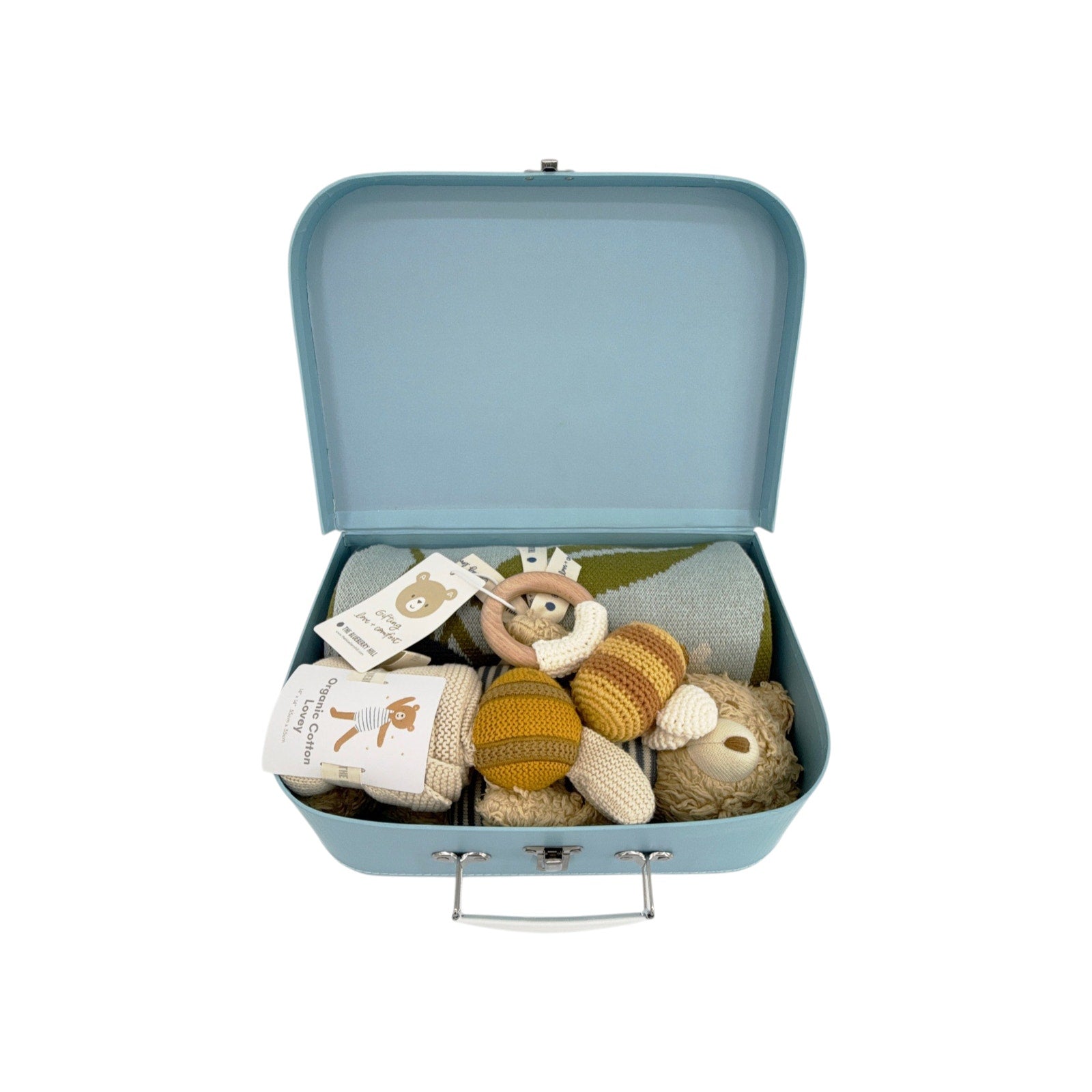 THE BLUEBERRY HILL Blueberry Bear Bee Gift Set: Paperboard Suitcase The Blueberry Hill