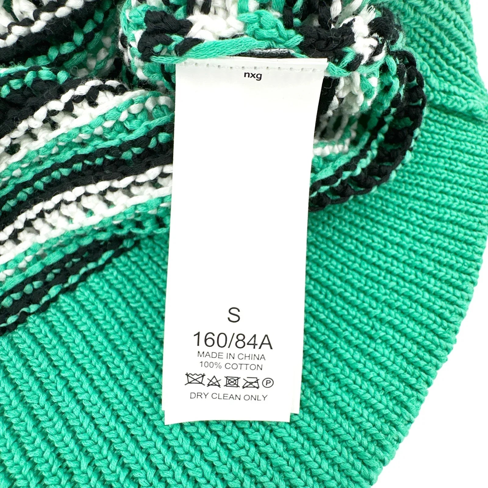 KATE SPADE New York Crochet Short Sleeve Sweater in Gumdrop Green S - flyKAMP