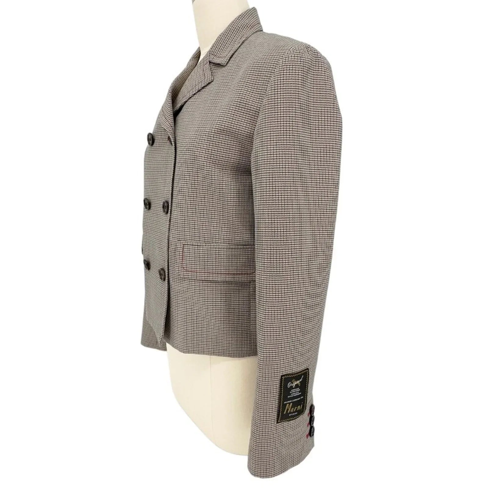 MARNI Houndstooth Double Breasted Blazer IT40|S - flyKAMP