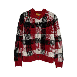 GUEST in RESIDENCE Buffalo Plaid Cardigan in Ruby Combo S