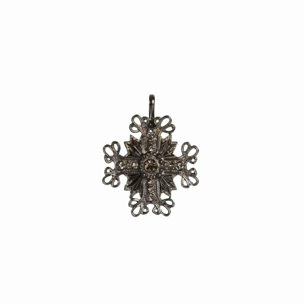 VIRGINS SAINTS & ANGELS VSA Electra Cross Medallion in Gunmetal - flyKAMP
